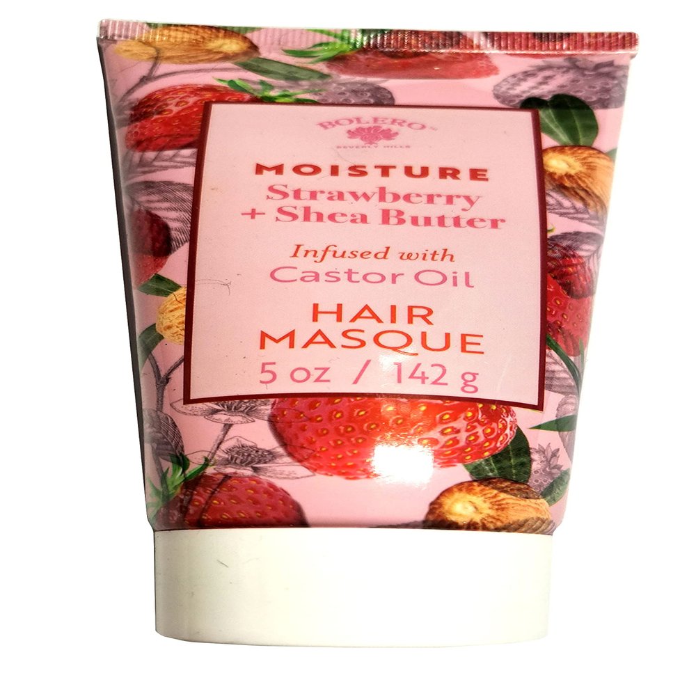 Bolero Hair Masque Moisture Strawberry & Shea Butter Infused with Castor Oil 5fl oz. 142ml