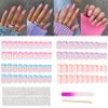 Long Square French Press on Nails Fake Nails Full Cover Creme Nude Acrylic False Nails for Women and Girls 96PCS view 1