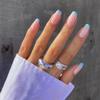 Long Square French Press on Nails Fake Nails Full Cover Creme Nude Acrylic False Nails for Women and Girls 96PCS view 3