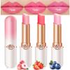 evpct 3Pcs Magic Color Changing Lipstick Long Lasting Waterproof 24 Hours Original for Women, Peach Strawberry Blueberry Pink PH Mood Permanent Color Changing Lipstick Lip Balm Gloss, labial magico view 1