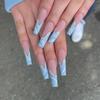 Long Matte Press on Nails Colorful Square Coffin Fake Nails Full Cover Acrylic False Nails for Women and Girls 96PCS view 3