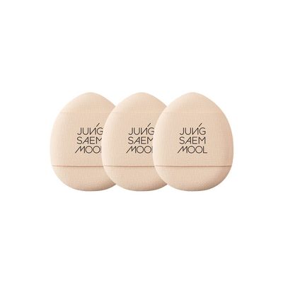 JUNG SAEM MOOL Skinny Tap Puff 3pcs, Mini Precision Puff for Concealer and Touch-Up, Ultra-Slim Fitting Makeup Sponge for Seamless Coverage Around Nose Eyes Lips, Travel-Friendly Korean Beauty Tool