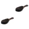LALAFINA 2pcs Beard Brush for Men Professional Bristle Styling Supply Portable Wooden Handle Mustache Brush Promotes Beard view 1