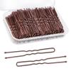 U Shaped Hair Pins, 240Pcs Brown U Pins Hair Pins for Buns Updos Hair Grip Bulk for Hairstyle with Storage Box, 2.4inch view 1