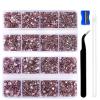 10400PCS Pink Resin Flat Back Rhinestones, Round Non-Hotfix Jelly AB Nail Gems Rhinestone with Tweezer and Picker Pencil for Crafts Tumblers Nail Art & DIY Decoration view 1
