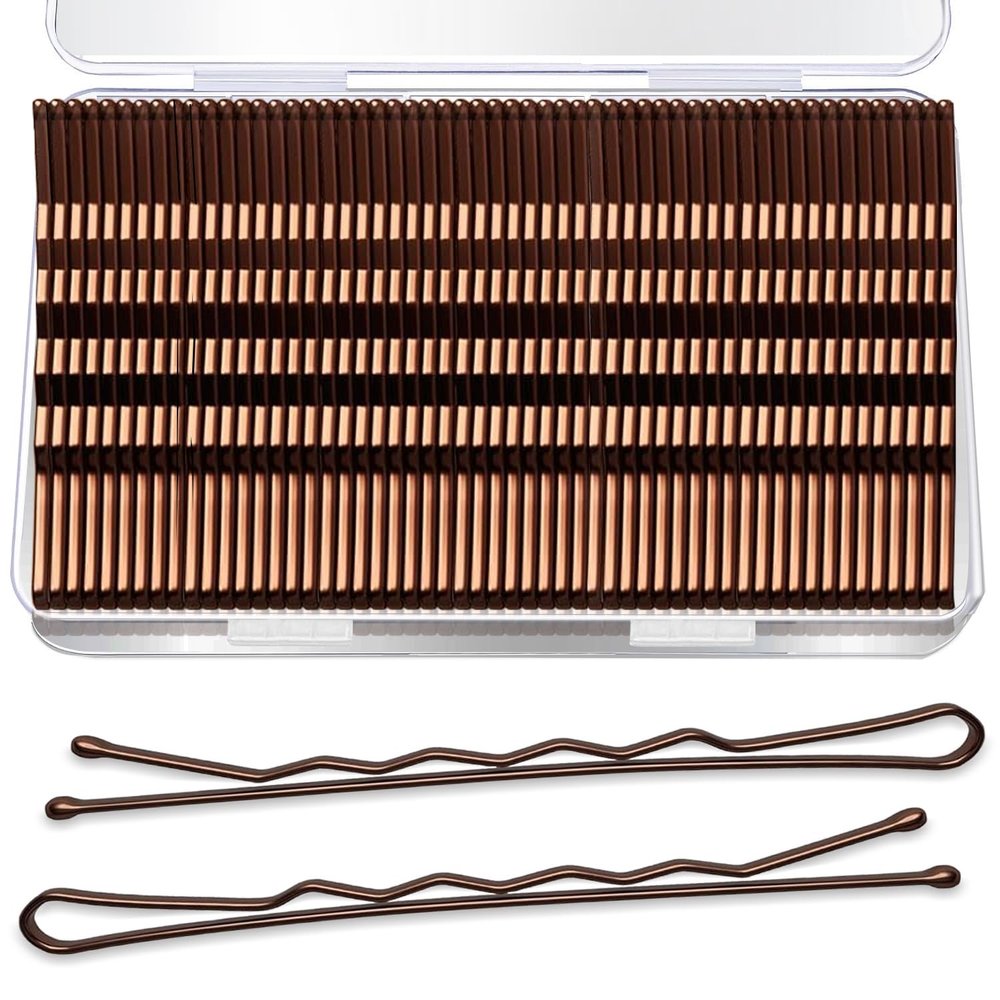 2.76" Large Bobby Pins Brown, AITRAI 240PCS Extra Long Bobby Pins for Thick Hair Jumbo Hair Pin for Women with Box