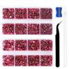 10400PCS Rose Resin Flat Back Rhinestones, Round Non-Hotfix Jelly AB Nail Gems Rhinestone with Tweezer and Picker Pencil for Crafts Tumblers Nail Art & DIY Decoration view 1