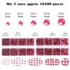 10400PCS Rose Resin Flat Back Rhinestones, Round Non-Hotfix Jelly AB Nail Gems Rhinestone with Tweezer and Picker Pencil for Crafts Tumblers Nail Art & DIY Decoration view 3