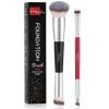 2Pcs Contour Brush Dual-ended Foundation Brush Black&Red Makeup Brushes Set + 1Pc Blue Foundation Brush for Liquid Makeup view 2