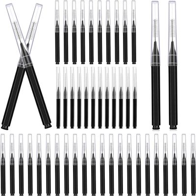 100 Pcs Micro Eyebrow Brush with Cap, Spoolie Lash Comb, Lift Tools for Brow & Eyelash Extensions, Lamination (Black)