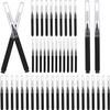 100 Pcs Micro Eyebrow Brush with Cap, Spoolie Lash Comb, Lift Tools for Brow & Eyelash Extensions, Lamination (Black) view 1