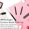 100 Pcs Micro Eyebrow Brush with Cap, Spoolie Lash Comb, Lift Tools for Brow & Eyelash Extensions, Lamination (Black) view 4