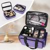 BAFASO Large Makeup Bag with 2 Removable Pouches and Detachable Dividers, Multifunctional Cosmetic Bag to Keep Makeup and Hair Supplies (Patent Pending), Purple view 2