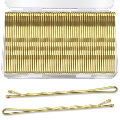 2.76'' Large Bobby Pins Blonde, AITRAI 240PCS Jumbo Hair Bobby Pins Big Gold Long Hair Pins for Women Thick Hair with Box