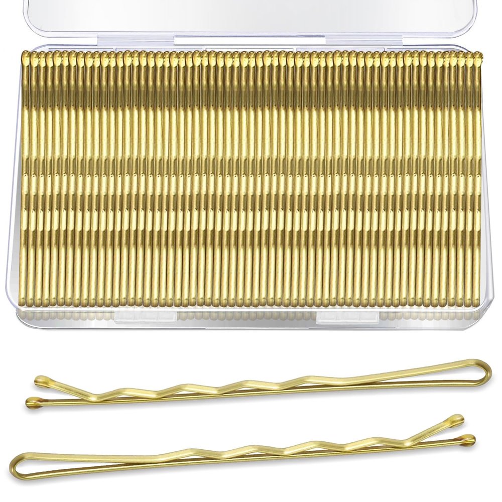 2.76'' Large Bobby Pins Blonde, AITRAI 240PCS Jumbo Hair Bobby Pins Big Gold Long Hair Pins for Women Thick Hair with Box