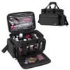 BAFASO Large Makeup Bag with 2 Removable Pouches and Detachable Dividers, Multifunctional Cosmetic Bag to Keep Makeup and Hair Supplies (Patent Pending), Black view 1