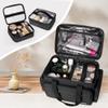 BAFASO Large Makeup Bag with 2 Removable Pouches and Detachable Dividers, Multifunctional Cosmetic Bag to Keep Makeup and Hair Supplies (Patent Pending), Black view 2
