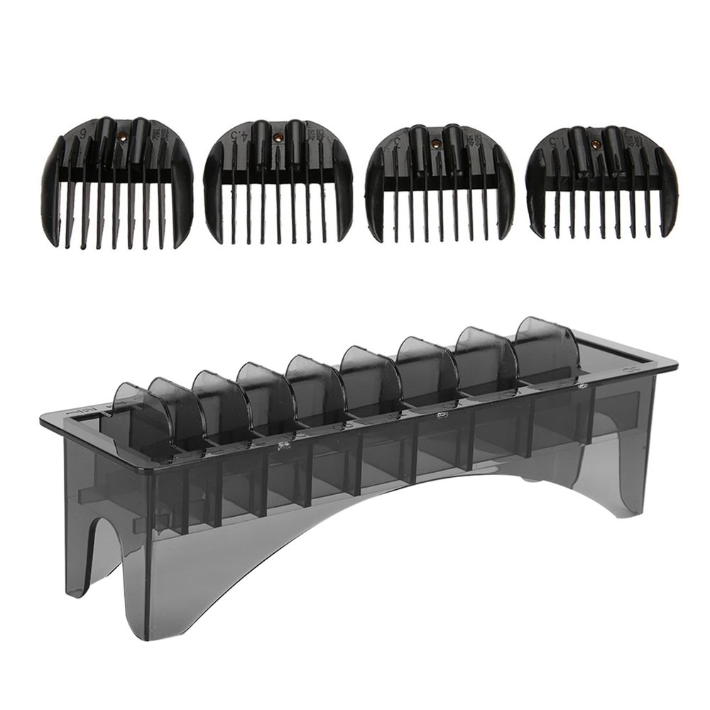 10 Grid Clipper Guard Holder, Universal Plastic Comb Storage Box Organizer, with Rectangle Combs Guides Tools Container