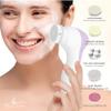 Bella Ciao 6-Piece Facial Cleansing and Exfoliating Set with Soft Facial Brush, Rolling Massager Head, Latex Sponge, Makeup Sponge, and Callus-Remover Disc, Batteries Not Included, Lavender view 3