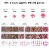 10400PCS Rose Pink AB Flat Back Rhinestones, Round Non-Hotfix Jelly Nail Gems Rhinestone with Tweezer and Picker Pencil for Crafts Tumblers Nail Art & DIY Decoration view 3