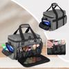 BAFASO Large Makeup Bag with 2 Removable Pouches and Detachable Dividers, Multifunctional Cosmetic Bag to Keep Makeup and Hair Supplies (Patent Pending), Gray view 4