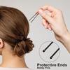 U Shaped Hair Pins, 240Pcs Black U Pins Hair Pins for Buns Updos Hair Grip Bulk for Hairstyle with Storage Box, 2.4inch view 3