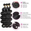 12A Brazilian Human Hair Body Wave 3 Bundles (12 14 16 Inch) Body Wave Bundles 100% Unprocessed Brazilian Virgin Human Hair Weave Bundles Hair Extensions Natural Black color view 2