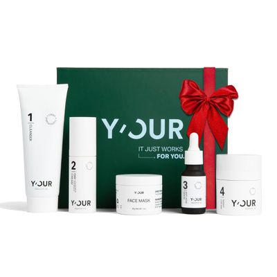 Y'OUR Acne Skincare Kit for Adults 5-Step System with Cleanser, Day Cream, Serum, Night Cream & Mask Fights Breakouts & Blemishes Hydrating & Non-Comedogenic Formula
