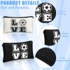 Amylove 20 Pieces Soccer Makeup Bag Gifts Soccer Cosmetic Travel Bag with Words Toiletry Zipper Pouch Portable for Women Football Lover Players Team Accessories view 3