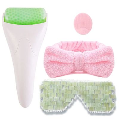 CHOISBEING Ice Roller for Face Shaper Jade Eye Masks for Puffiness Skin Care Tools Facial Cold Comppress for Face Lifting White C