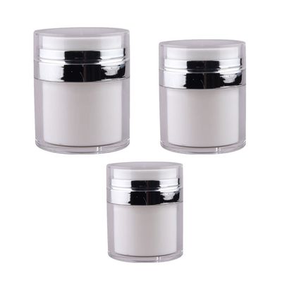 FRCOLOR 3pcs 15ML/30ML/50ML Airless Pump Bottles Refillable Travel Lotion Bottles Vacuum Press Cream Jar Foundation Cosmetic Container Lotion Dispenser for Makeup Lotion Cream