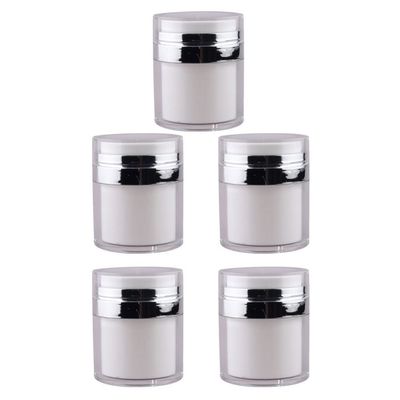 FRCOLOR 5pcs 30ML Airless Pump Bottles Refillable Travel Lotion Bottles Vacuum Press Cream Jar Foundation Cosmetic Container Lotion Dispenser for Makeup Cream