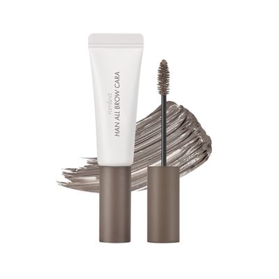 rom&nd HAN ALL BROW CARA 01 Grace Taupe - Natural Fluffy Eyebrow Mascara for Dark Hair, Long-Lasting Tinted Brow Gel, Smudge-Proof & Non-Sticky