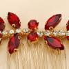 Teyglen Bridal Red Crystal Hair Comb - Rhinestone Headpiece for Brides, Women, and Girls view 3