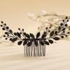Teyglen Bride Wedding Crystal Hair Comb - Rhinestone Hair Pieces Handmade Full Black Red Blue Crystal Hair Side Comb Shiny Headpieces for Women Girls view 1