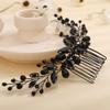 Teyglen Bride Wedding Crystal Hair Comb - Rhinestone Hair Pieces Handmade Full Black Red Blue Crystal Hair Side Comb Shiny Headpieces for Women Girls view 2