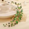 Teyglen Bridal Crystal Hair Comb Green Rhinestone Wedding Hair Side Comb Handmade Hair Accessories for Bride Red Black Blue Hair Pieces Dainty Headpieces for Women Girls (Green) view 2