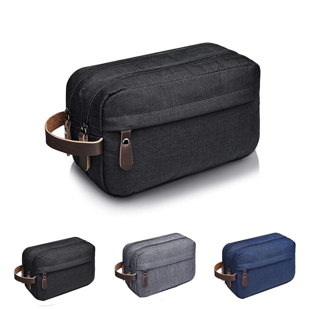 Toiletry Travel Bag for Men Waterproof Travel Toiletry Organizer Bag with Handle Men's Dopp Kit Shaving Bag Large Capacity Storage Bags for Toiletries Accessories and Travel Essentials (Black)