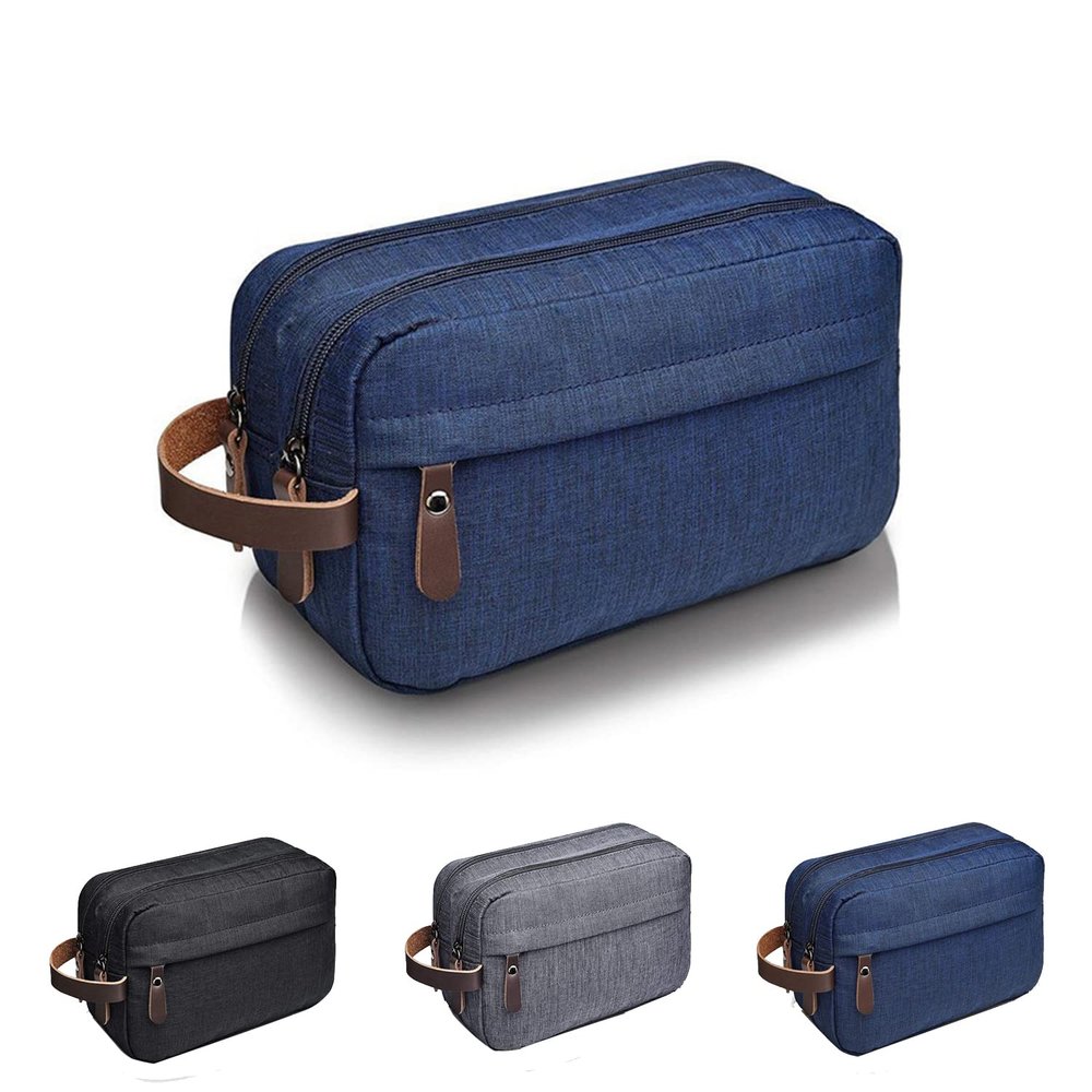 Toiletry Travel Bag for Men Waterproof Travel Toiletry Organizer Bag with Handle Men's Dopp Kit Shaving Bag Large Capacity Storage Bags for Toiletries Accessories and Travel Essentials (Navy)