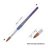 MOND'SUB Nail Brush 100% Pure Kolinsky Size 18 Crimped Oval Blue Acrylic Brush for Nail Art, Metal Handle view 3