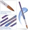 MOND'SUB Nail Brush 100% Pure Kolinsky Size 18 Crimped Oval Blue Acrylic Brush for Nail Art, Metal Handle view 4