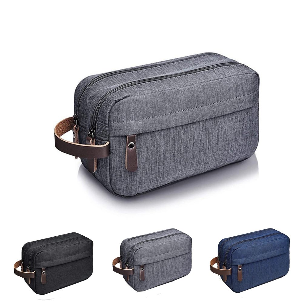 Toiletry Travel Bag for Men Waterproof Travel Toiletry Organizer Bag with Handle Men's Dopp Kit Shaving Bag Large Capacity Storage Bags for Toiletries Accessories and Travel Essentials (Grey)