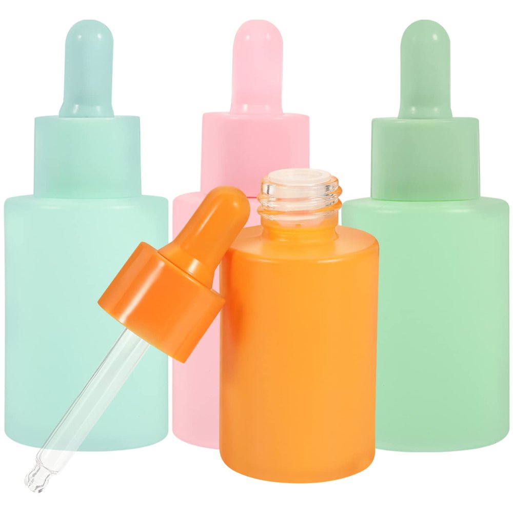 FRCOLOR 4pcs Light Dropper Bottles for Essential Oils and Reusable Sub Bottles for Travel and Liquid Dispensing