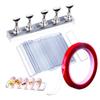 EBANKU 50Sheets Nail Adhesive Tabs with Nail Art Holder Display Stand Set, 50Pcs Acrylic Nails Holder Stand with 10M Double Sided Tape Adhesive Tabs for Press on Nail Sticky view 3