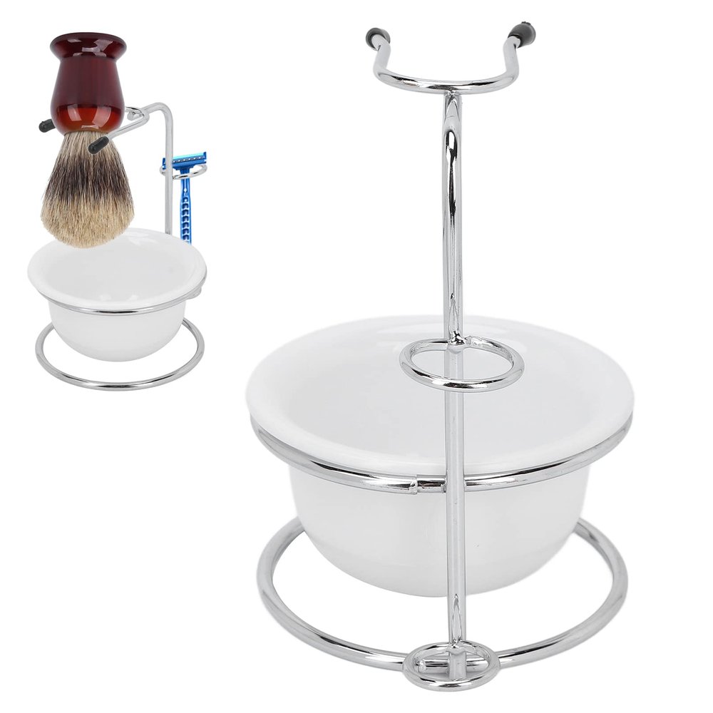 Shaving Brush Kit, Shaving Brush Set, Shaving Stand Bowl Set Professional Shaving Soap Bowl Brush Holder Safety Stand Kit for Men