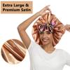 2pcs Large Silky Bonnets with tie Band Braid Bonnet, Satin Bonnet for Sleeping Curly Hair, D view 2
