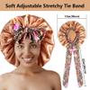 2pcs Large Silky Bonnets with tie Band Braid Bonnet, Satin Bonnet for Sleeping Curly Hair, D view 3