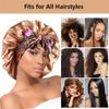 2pcs Large Silky Bonnets with tie Band Braid Bonnet, Satin Bonnet for Sleeping Curly Hair, D view 4