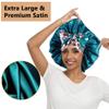 2pcs Large Silky Bonnets with tie Band Braid Bonnet, Satin Bonnet for Sleeping Curly Hair, F view 2