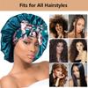 2pcs Large Silky Bonnets with tie Band Braid Bonnet, Satin Bonnet for Sleeping Curly Hair, F view 4